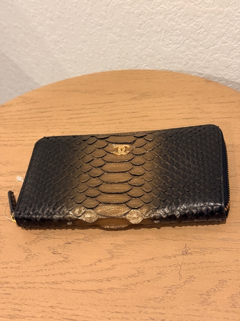 Black Python Zip Wallet - Black